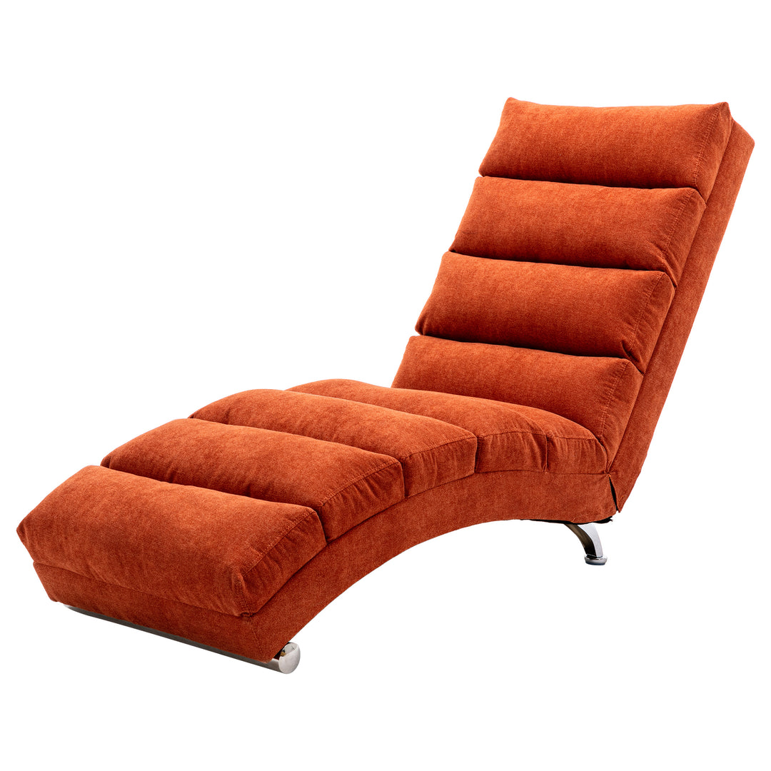 COOLMORE Linen Chaise Lounge Indoor Chair, Modern Long Lounger for Office or Living Room