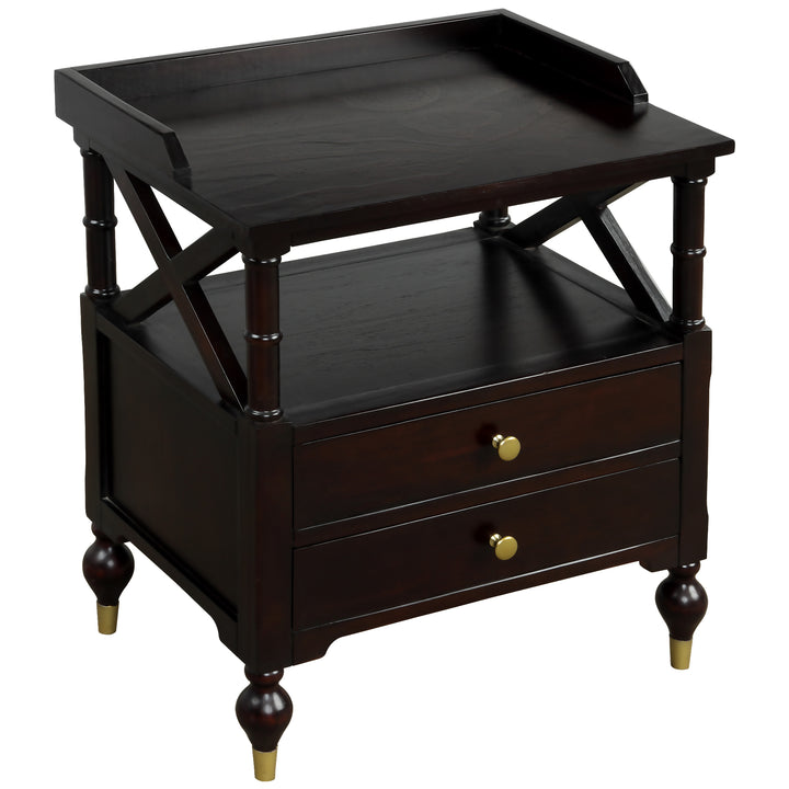 Modern Black Cherry 2 Drawer Nightstand(OLD SKU:WF195932AAJ)