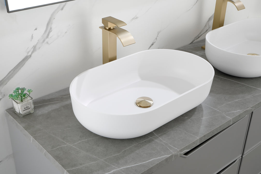 24*14*5.5  Modern Oval 24"x14" White   Above  Bathroom Vessel Sink, Bathroom Sink for Lavatory Vanity Cabinet