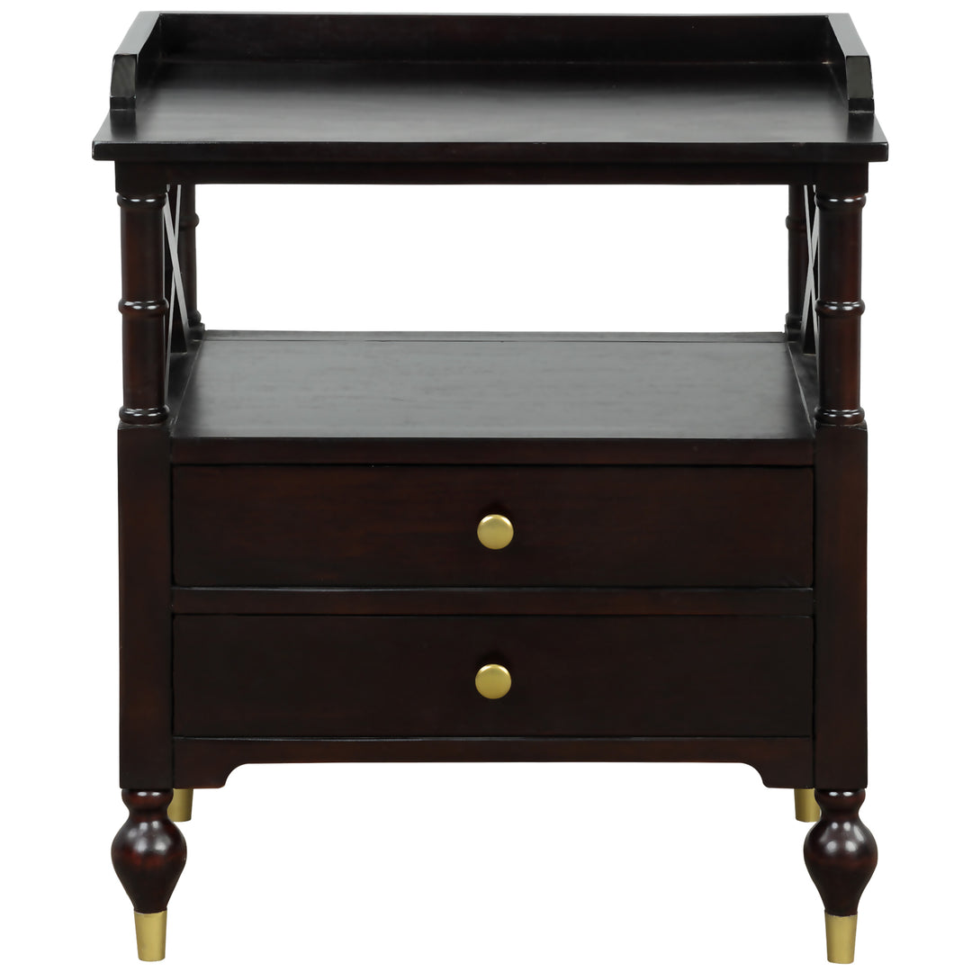 Modern Black Cherry 2 Drawer Nightstand(OLD SKU:WF195932AAJ)