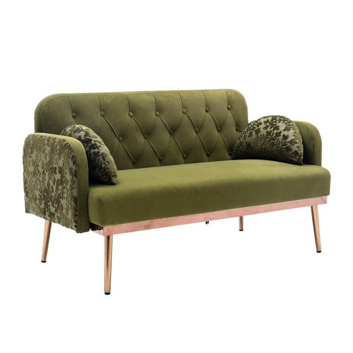 COOLMORE  Velvet  Sofa , Accent sofa .loveseat sofa with metal feet