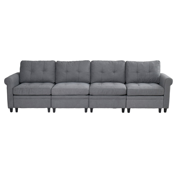 U Shaped Sectional Couch Convertible Sectional Couch with Double Chaise 4 Seat Sectional Sofa for Living Room