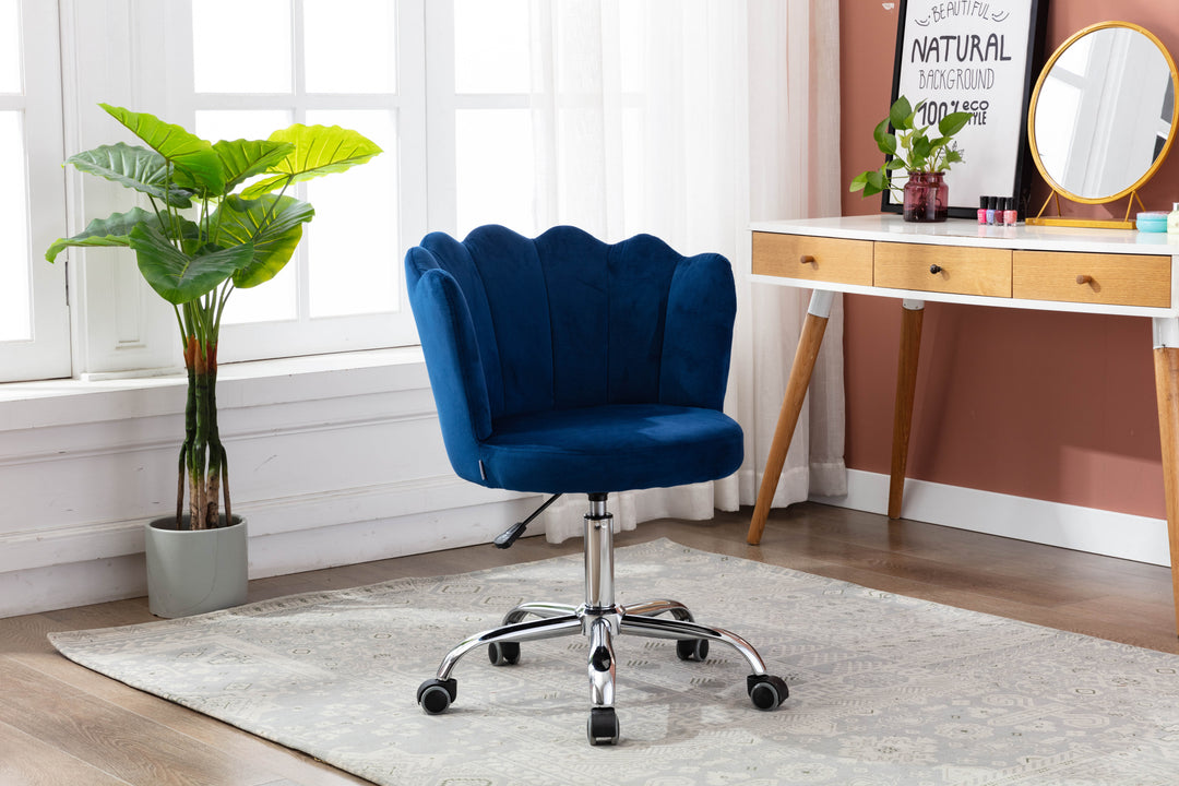 COOLMORE   Swivel Shell Chair for Living Room/Bed Room, Modern Leisure office Chair  Blue