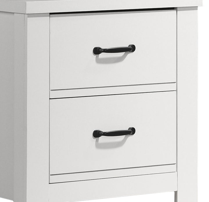 Cassini 21.5" White 2-Drawer Nightstand Bedside Table