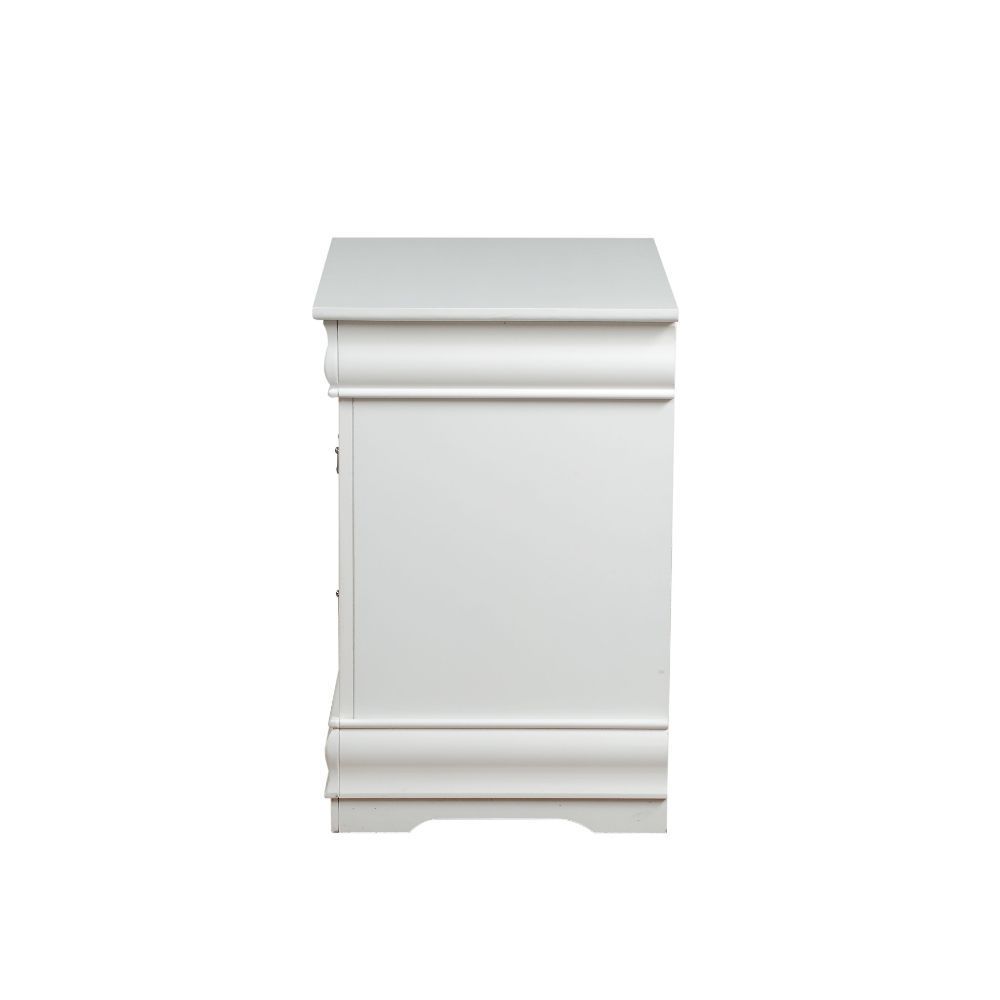 ACME Louis Philippe Nightstand in White 23833