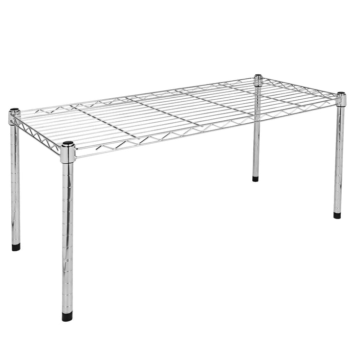 Simple Deluxe Heavy Duty 1-Shelf Shelving, Adjustable Storage Units, Steel Organizer Wire Rack, 30" W x 14" D x 15" H, Chrome