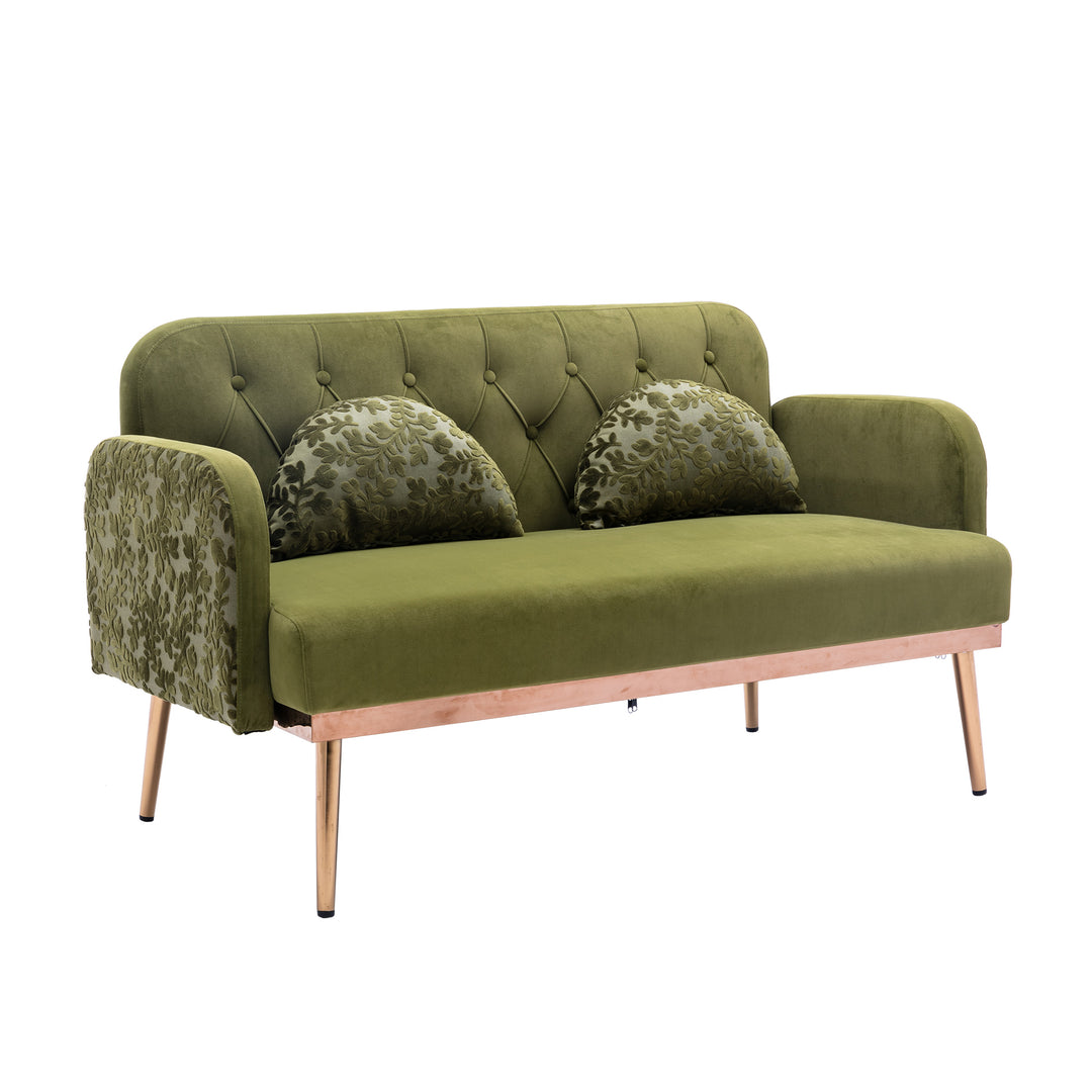 COOLMORE  Velvet  Sofa , Accent sofa .loveseat sofa with metal feet