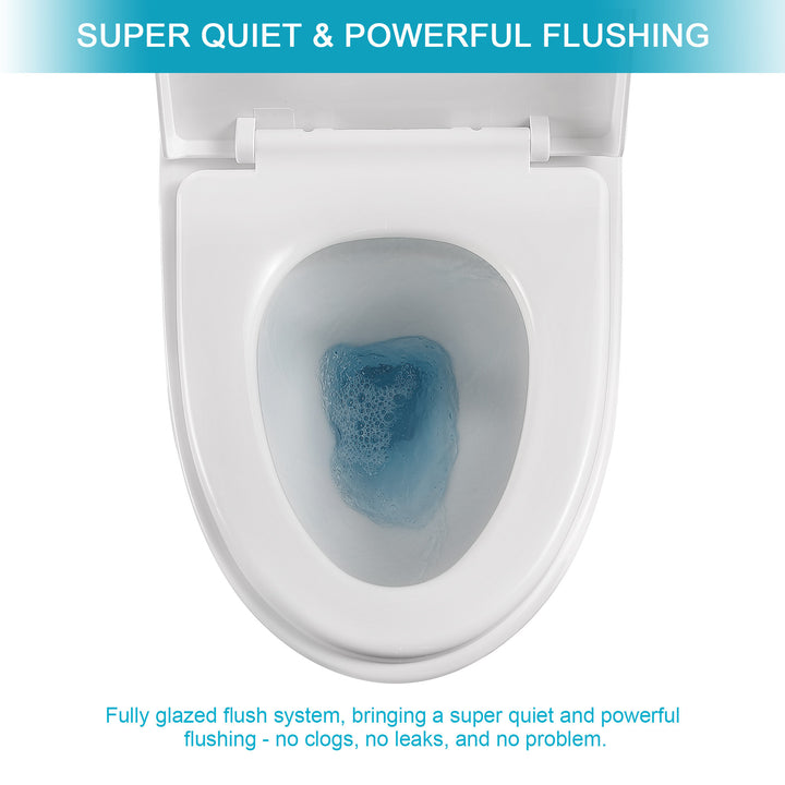 Ceramic One Piece Toilet,Dual Flush with Soft Clsoing Seat