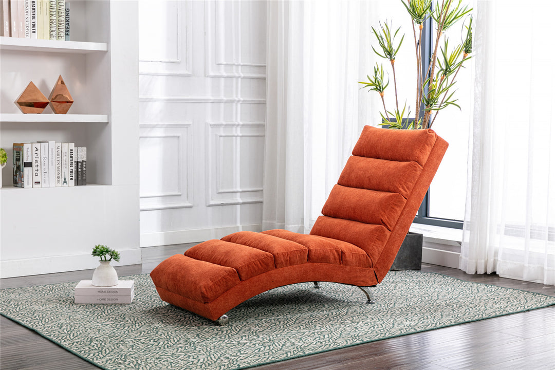 COOLMORE Linen Chaise Lounge Indoor Chair, Modern Long Lounger for Office or Living Room