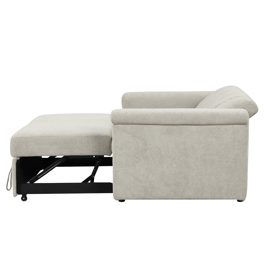 U_STYLE Convertible Soft Cushion Sofa Pull Bed ,for Two People to Sit On