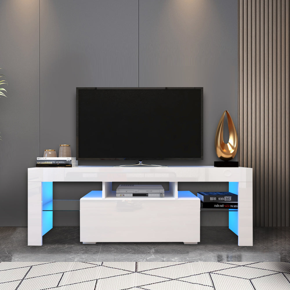 Entertainment TV Stand, Large TV Stand TV Base Stand with LED Light TV Cabinet.