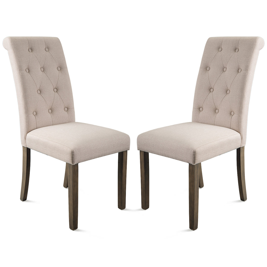 Orisfur. Aristocratic Style Dining Chair Noble and Elegant Solid Wood Tufted Dining Chair Dining Room Set (Set of 2)