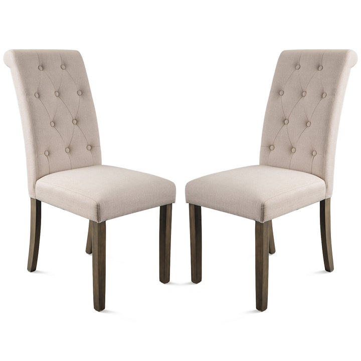 Orisfur. Aristocratic Style Dining Chair Noble and Elegant Solid Wood Tufted Dining Chair Dining Room Set (Set of 2)