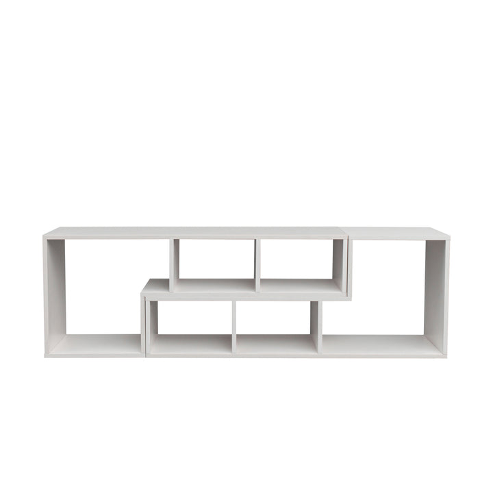 Double L-Shaped TV Stand,Display Shelf ,Bookcase for Home Furniture,White