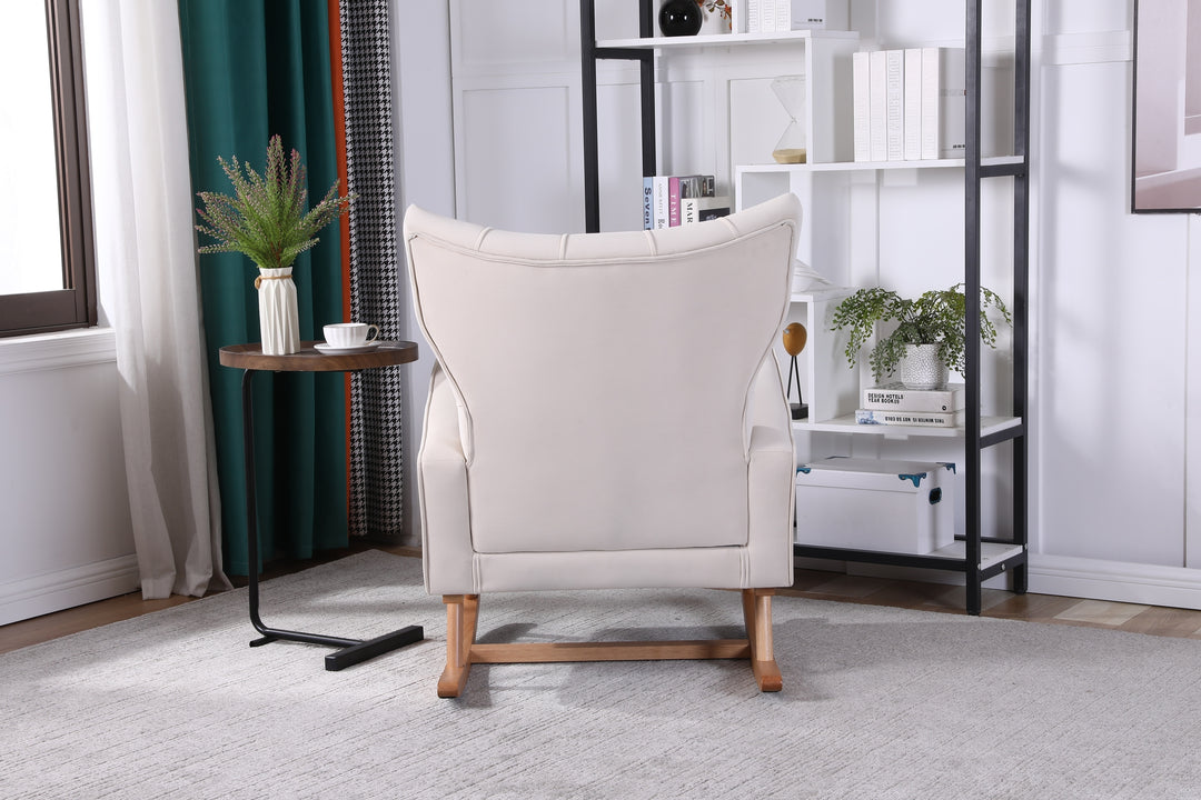 Modern Accent Chair High Backrest Living Room Chair Lounge Arm Rocking Chair