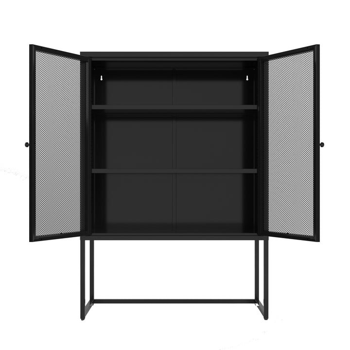 Black Storage Cabinet with Doors, Modern Black Accent Cabinet, Free Standing Cabinet, Buffet Sideboards for Bedroom, Kitchen,Home Office