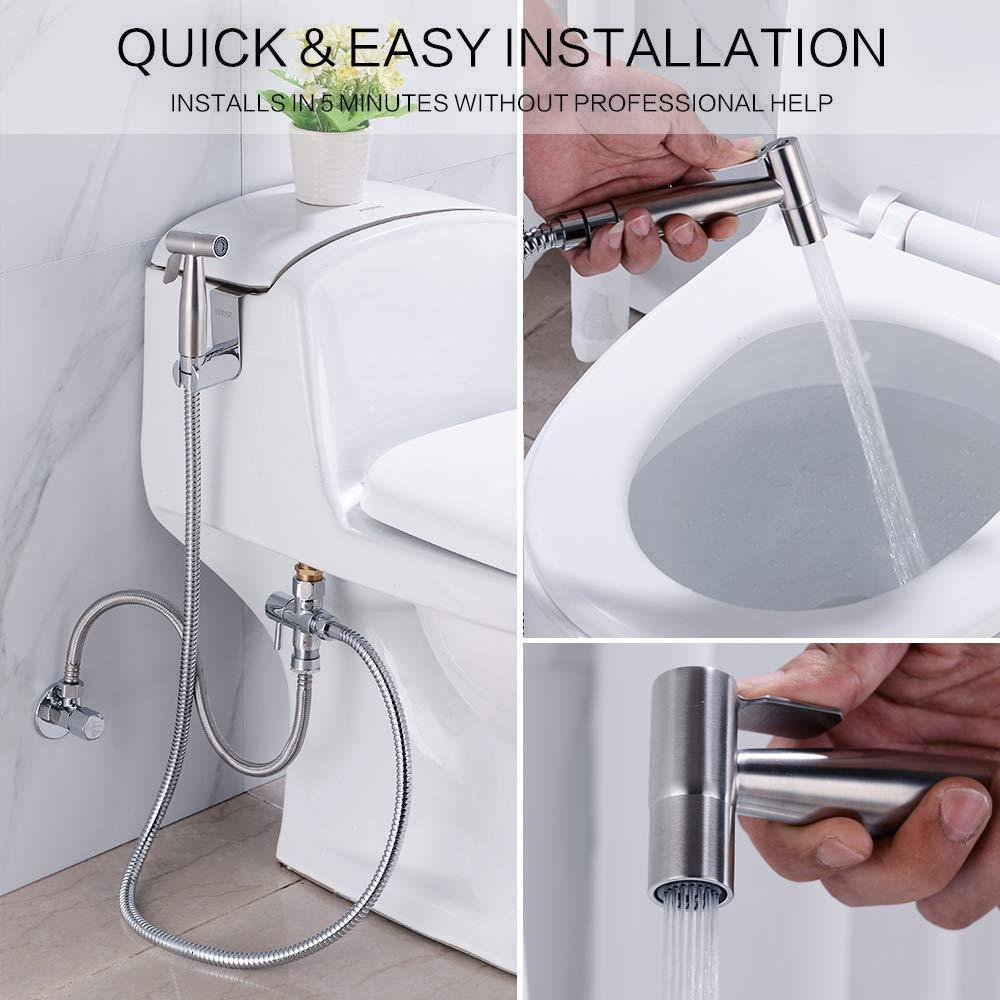 Bidet Sprayer for Toilet, Handheld Sprayer Kit, Hand Held Bidet, Cloth Diaper Sprayer Set - Easy to Install