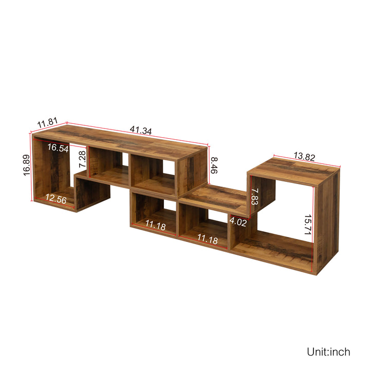 Double L-Shaped Oak TV Stand,Display Shelf ,Bookcase for Home Furniture,Fir Wood