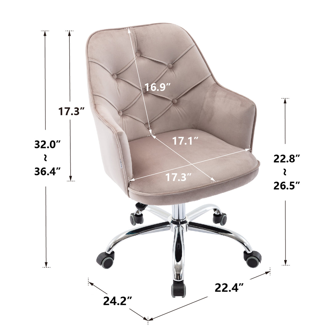 COOLMORE Velvet Swivel Shell Chair for Living Room, Modern Leisure Arm Chair ,Office chair  Grey