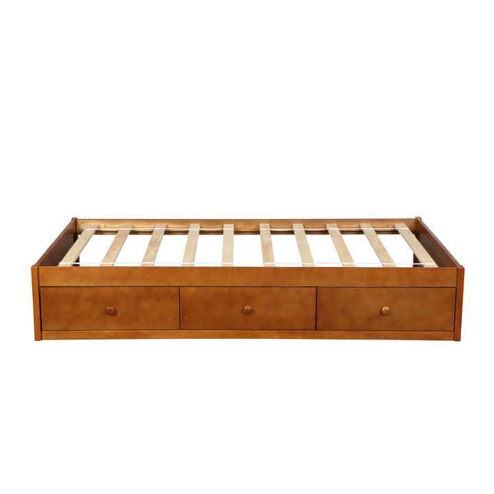 Orisfur. Twin Size Platform Storage Bed with 3 Drawers