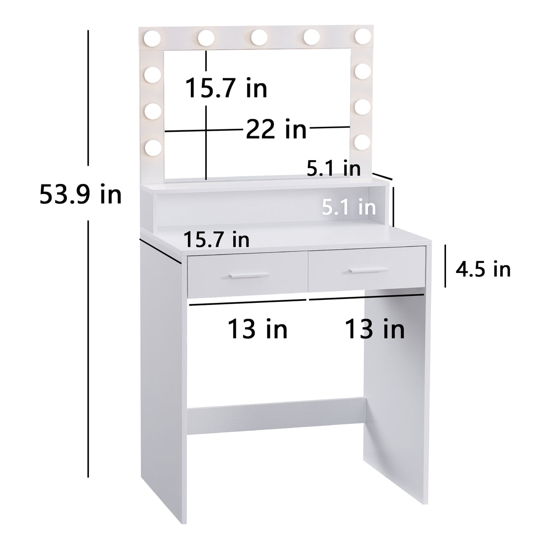 Makeup Vanity Desk with Mirror & Light