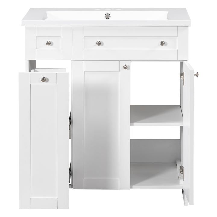 30" White Bathroom vanity with Single Sink ,Combo Cabinet Undermount Sink,Bathroom Storage Cabinet vanities