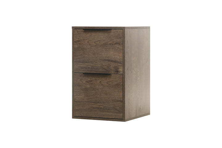 D400mm WOOD FILE CABINET 2 DRAWERS  Grey