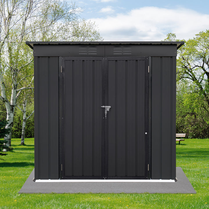 Metal garden sheds 4ftx6ft outdoor storage sheds black