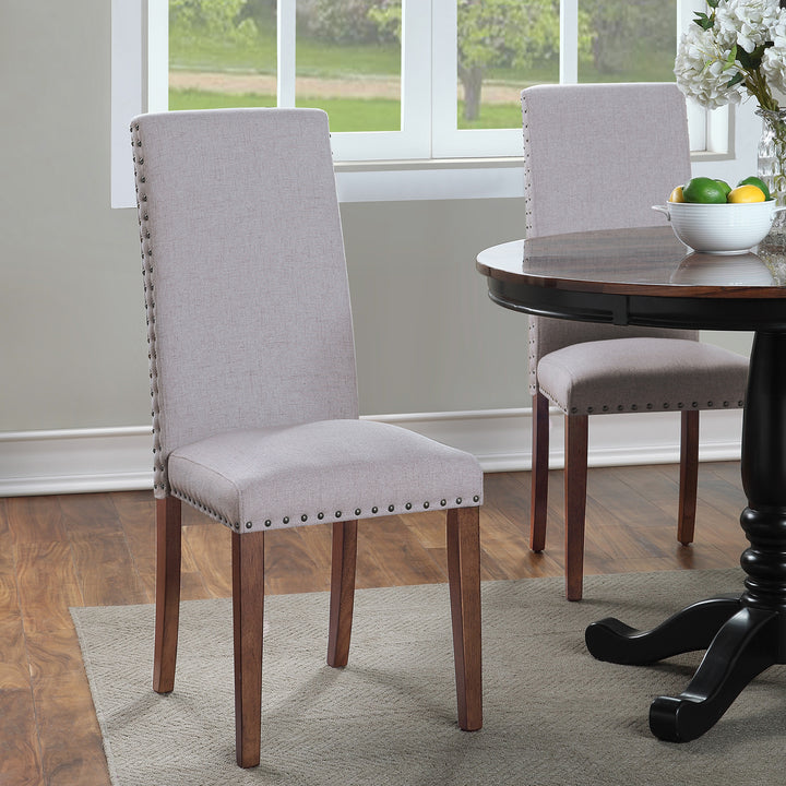 Orisfur. Upholstered Dining Chairs - Dining Chairs Set of 2 Fabric Dining Chairs with Copper Nails