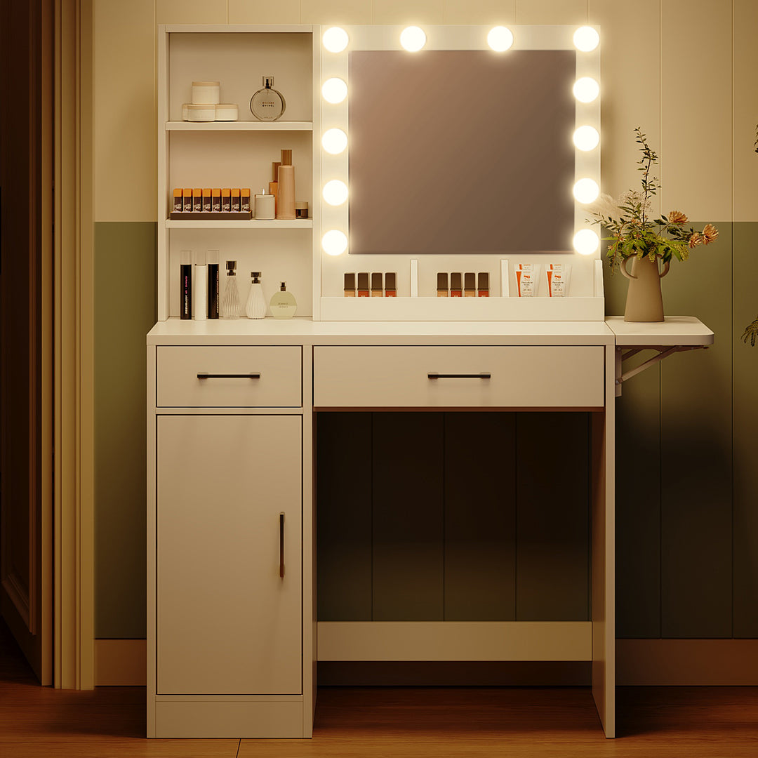 Makeup Vanity Desk with LED Lighted Mirror