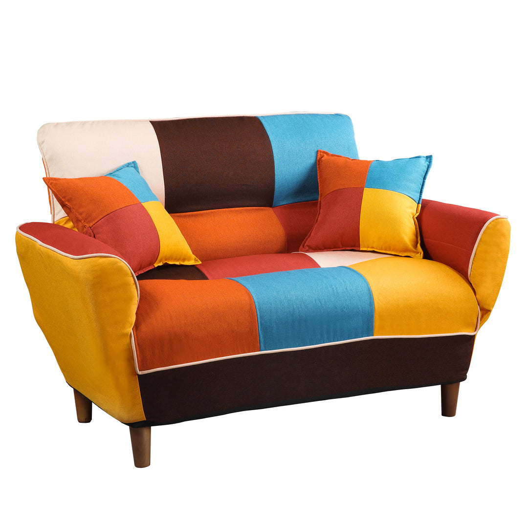 [VIDEO provided] U_STYLE Small Space Colorful Sleeper Sofa, Solid Wood Legs