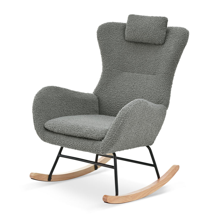 Rocking Chair - with rubber leg and cashmere fabric, suitable for living room and bedroom