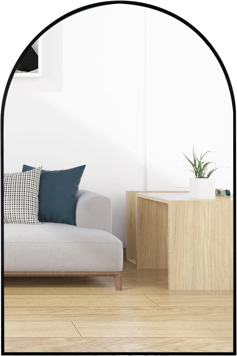 Wall Mirror 30"x20", Bathroom Mirror, Vanity Mirror, for Bathroom, Bedroom, Entryway, with Metal Frame, Modern & Contemporary Arch Top Wall Mirror (Black)