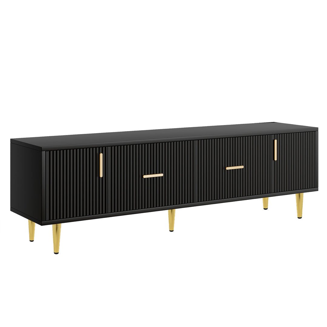 U-Can Modern TV Stand with 5 Champagne Legs - Durable, Stylish and Spacious, TVs Up to 75''