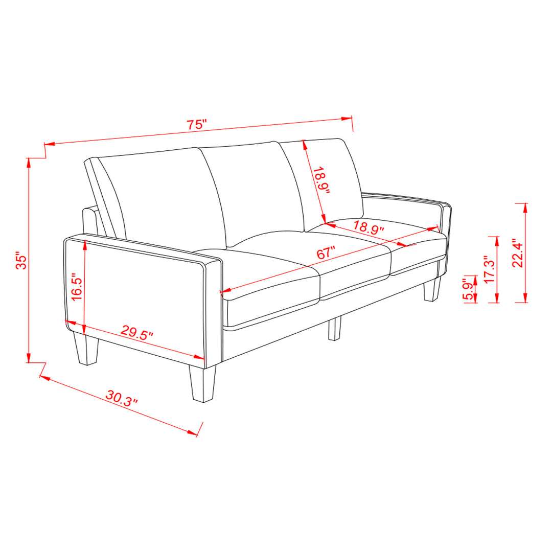 Modern Living Room Furniture Sofa in Beige Fabric