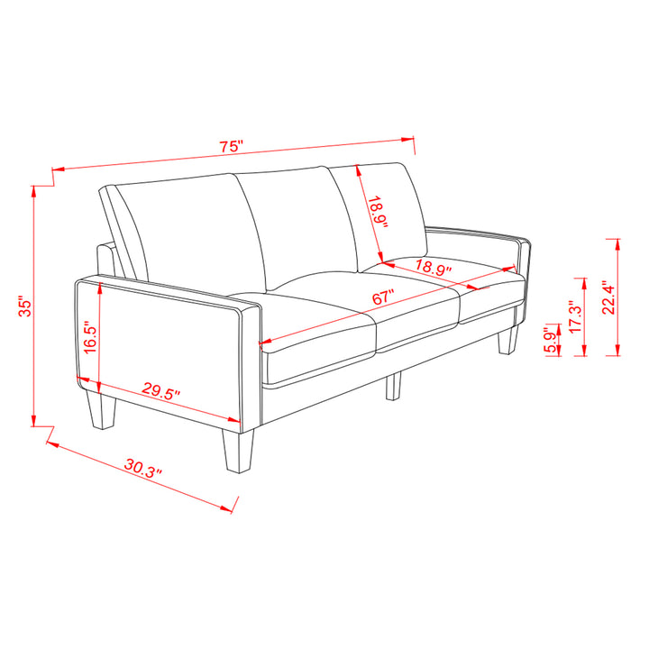 Modern Living Room Furniture Sofa in Beige Fabric