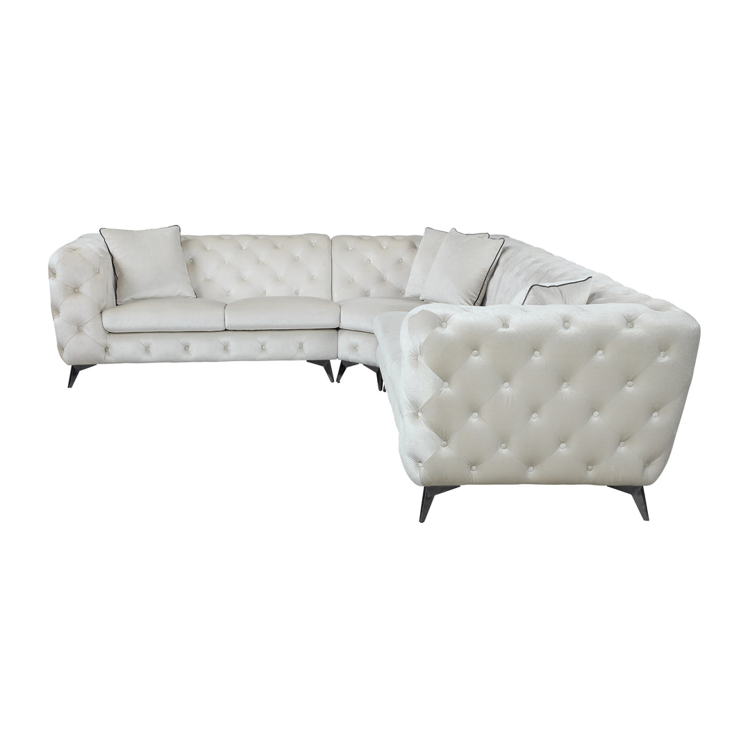 ACME Atronia SECTIONAL SOFA W/4 PILLOWS Beige Fabric LV01160