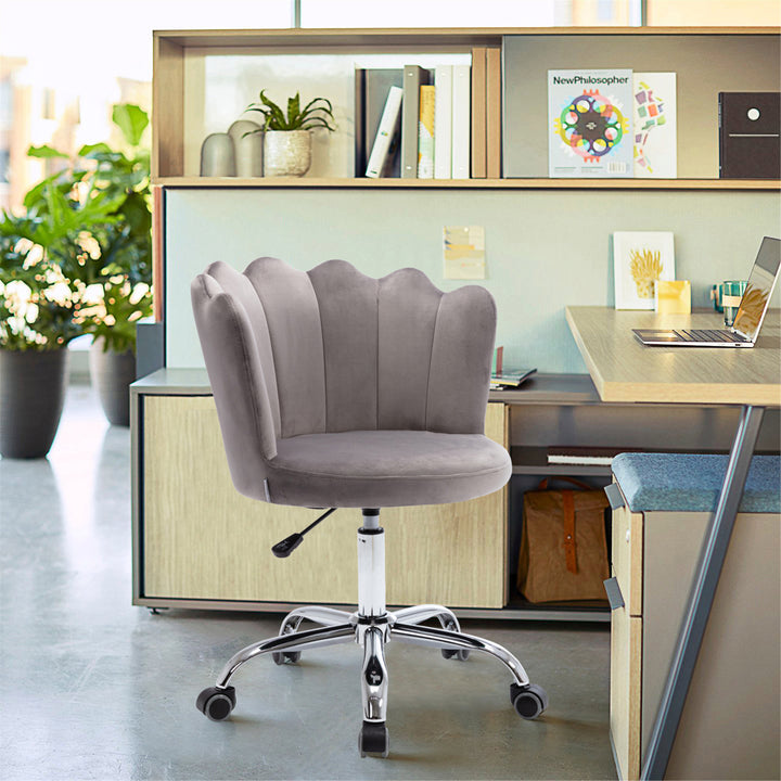 COOLMORE   Swivel Shell Chair for Living Room/Bed Room, Modern Leisure office Chair  Gray