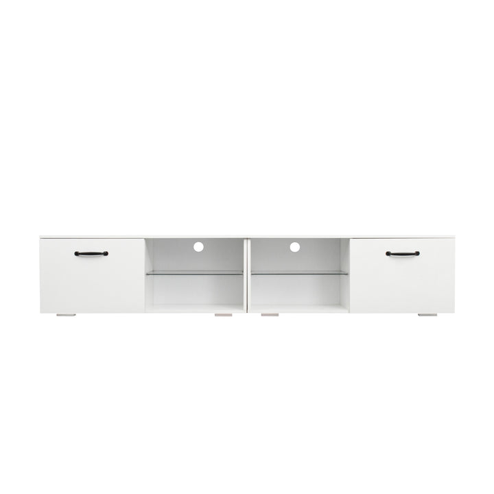 TV cabinet with LED light, white TV cabinet