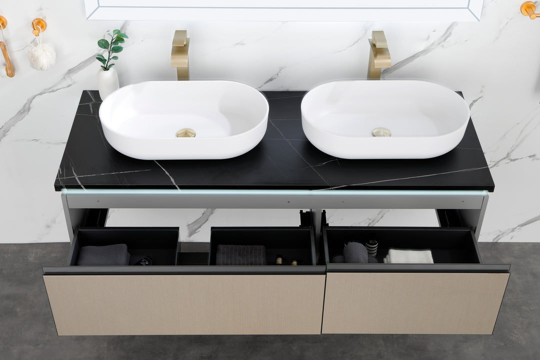 24*14*5.5  Modern Oval 24"x14" White   Above  Bathroom Vessel Sink, Bathroom Sink for Lavatory Vanity Cabinet