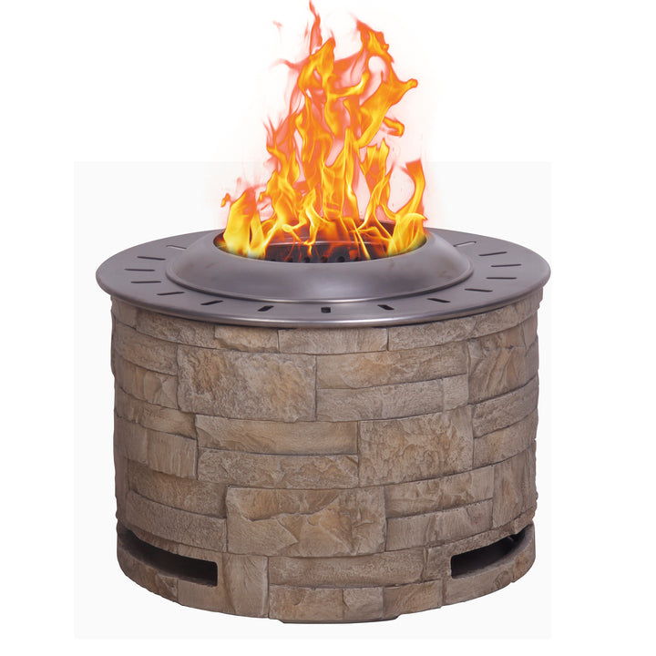 Stackstone Look Smokeless Firepit With Wood Pellet/Twig/Wood As The Fuel