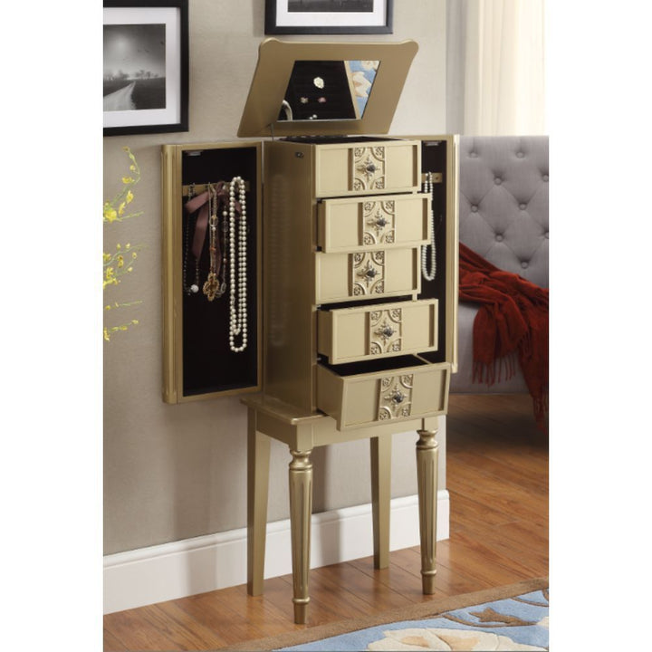 ACME Tammy Jewelry Armoire in Gold 97169