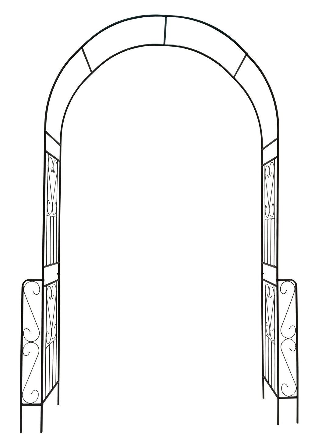 Metal Garden Arch W55'' x H94.5'' Garden Arbor Trellis Climbing Plants Support Rose Arch Outdoor Arch Black