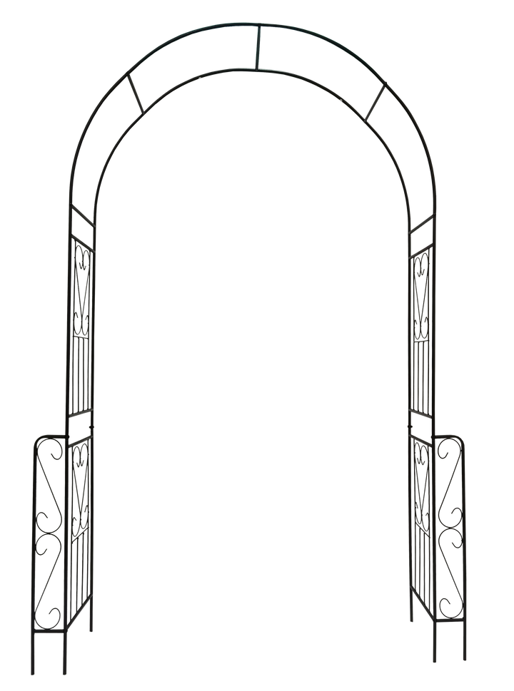 Metal Garden Arch W55'' x H94.5'' Garden Arbor Trellis Climbing Plants Support Rose Arch Outdoor Arch Black