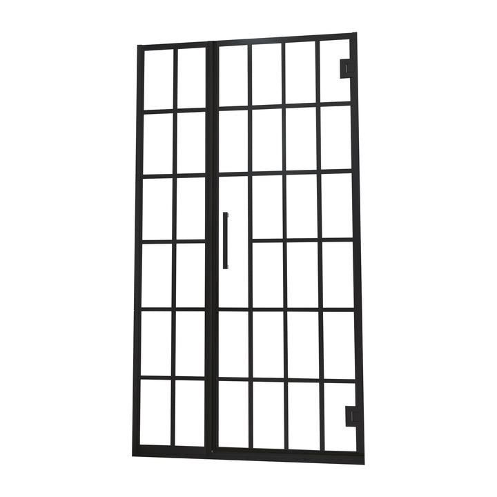 Shower Door 40" W x 72" H Single Panel Frameless Fixed Shower Door, Open Entry Design in Matte Black