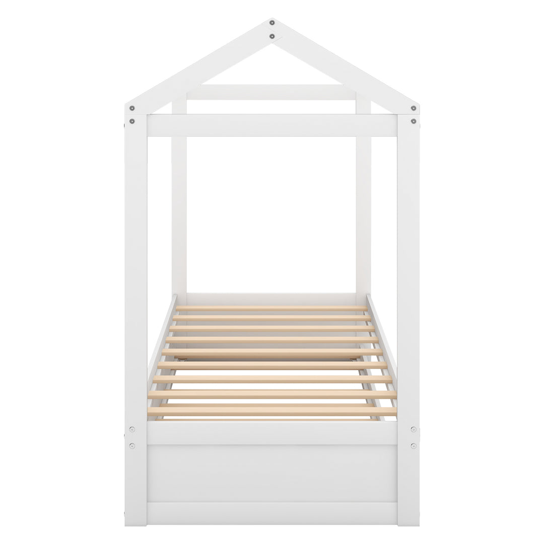 House Bed with Trundle, can be Decorated,White(Old SKU:SM000103AAK)