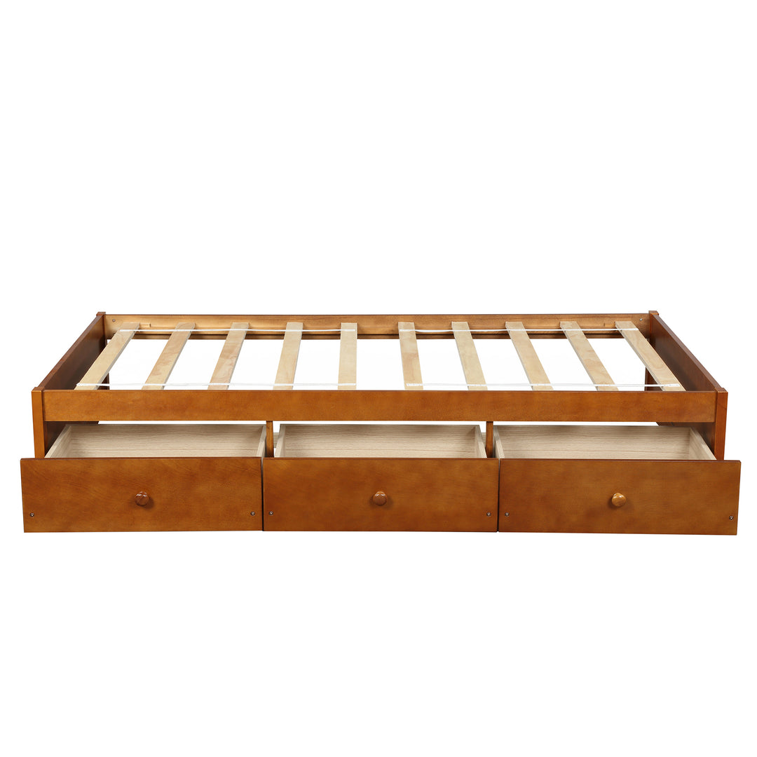 Orisfur. Twin Size Platform Storage Bed with 3 Drawers