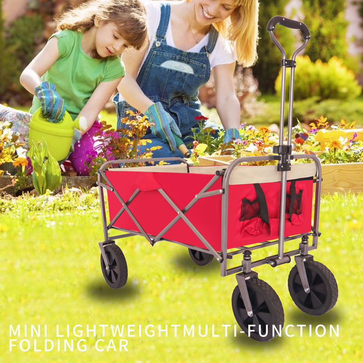 Outdoor Garden Multipurpose Micro Collapsible Beach Trolley Cart Camping Folding Wagon