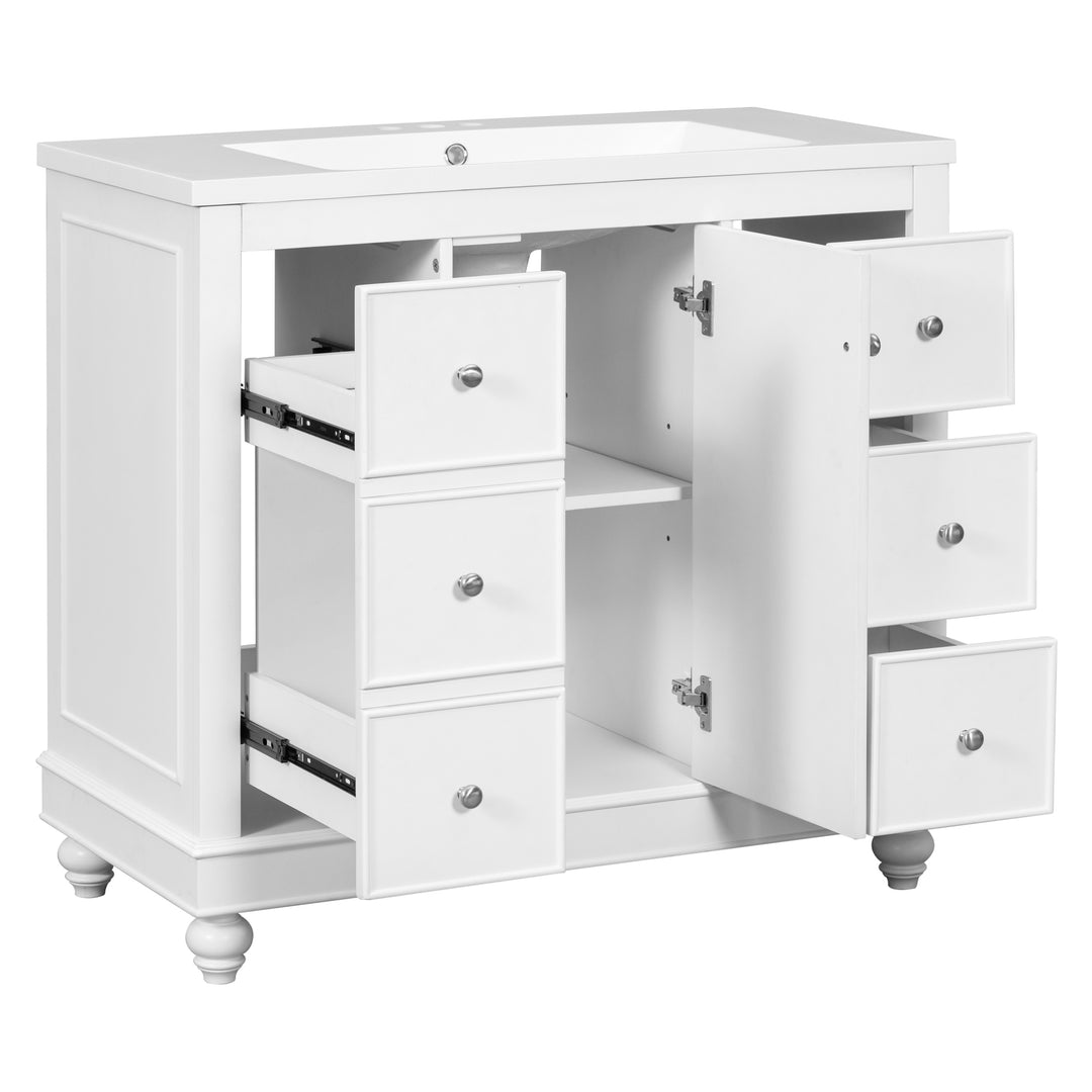 [Cabinet Only] 36" White Bathroom vanity