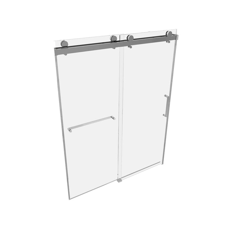 59''×76'' Size  10mm Glass Brushed Nickel Color With Double Door  Modern Style Bathroom Shower Door